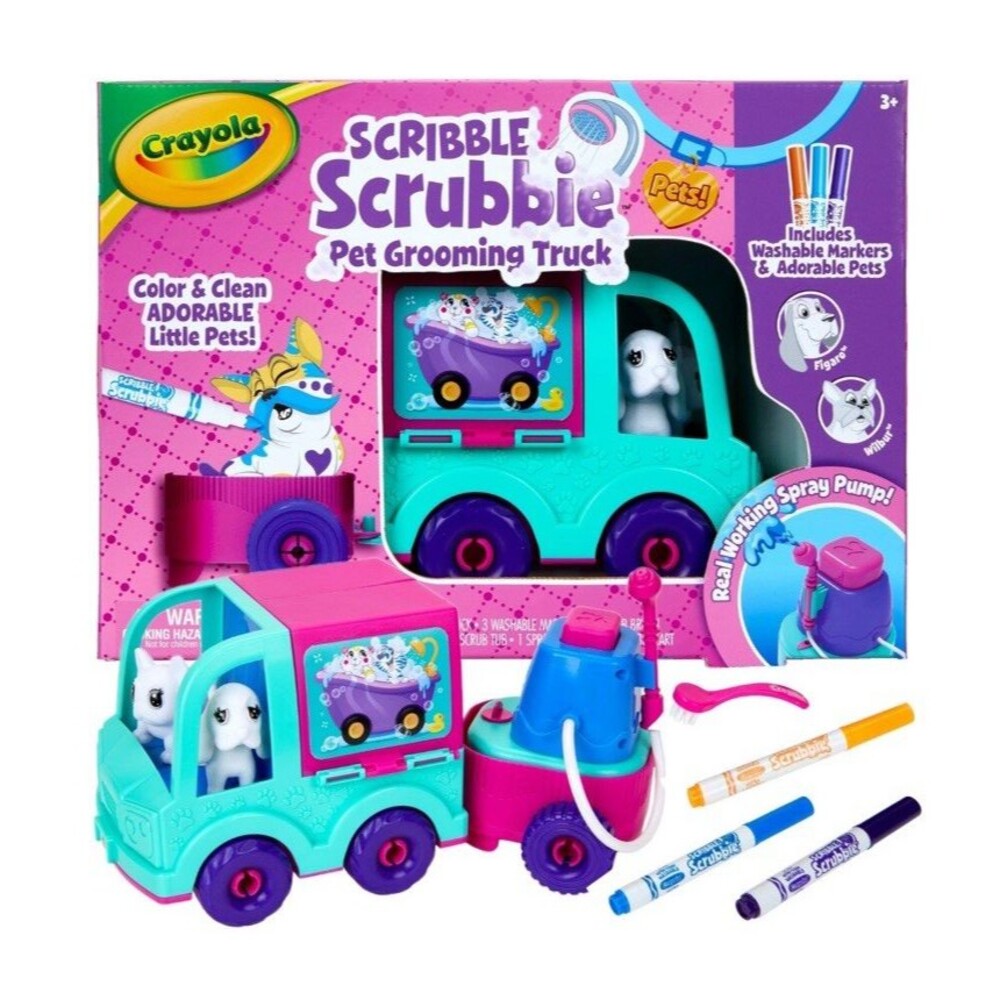 Crayola Scribble Scrubbie Pets Grooming Truck New Girls Toy Car Animals Color